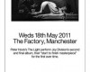 18.05.2011: Peter Hook plays “Closer” – Factory, Manchester