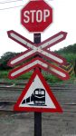 Südafrikanisches Bahnübergangsschild