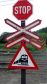 Südafrikanisches Bahnübergangsschild