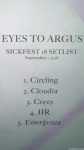 Setlist Eyes to Argus