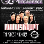 21.01.2017: Elegant Decadence - Live: Manuskript, The Ghost of Lemora, Nine Day Decline