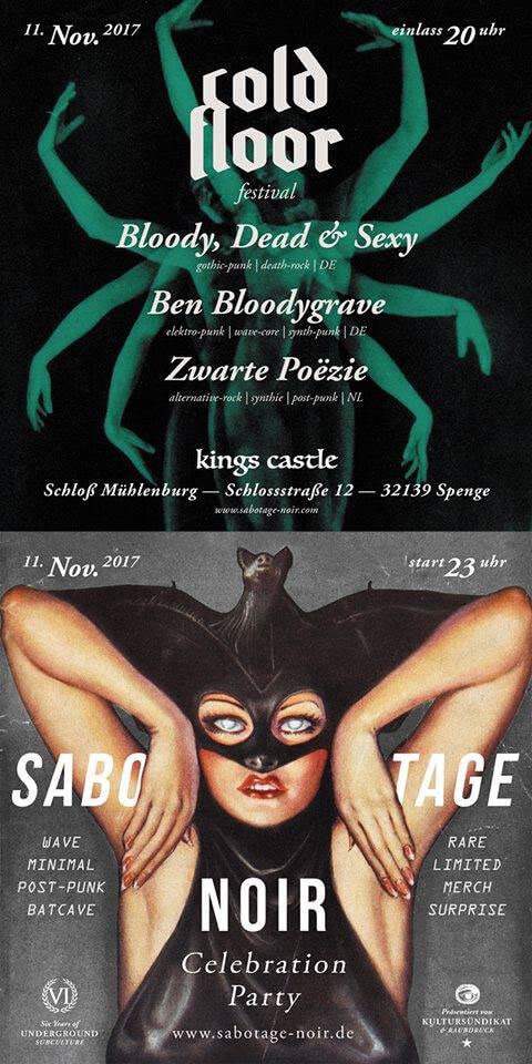 11.11.2017: Sabotage Noir in Spenge - Live: Bloody Dead and Sexy, Zwarte Poëzie, Ben Bloodygrave