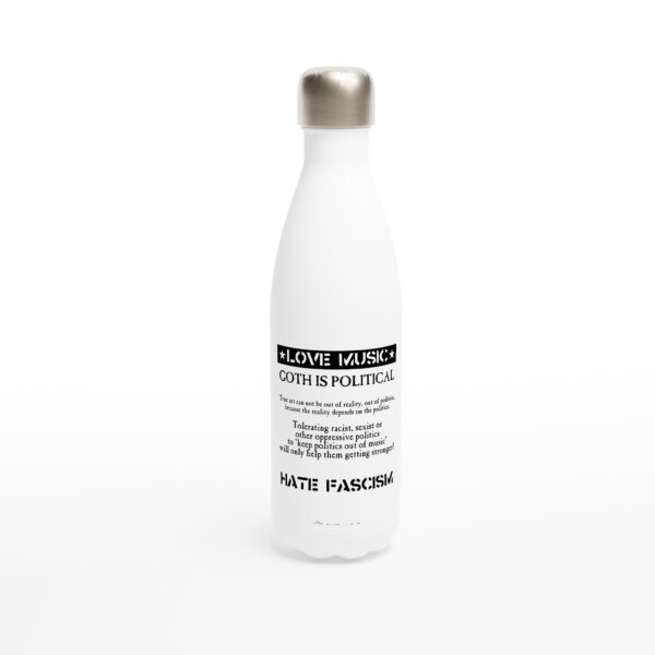Love Music Hate Fascism Water Bottle