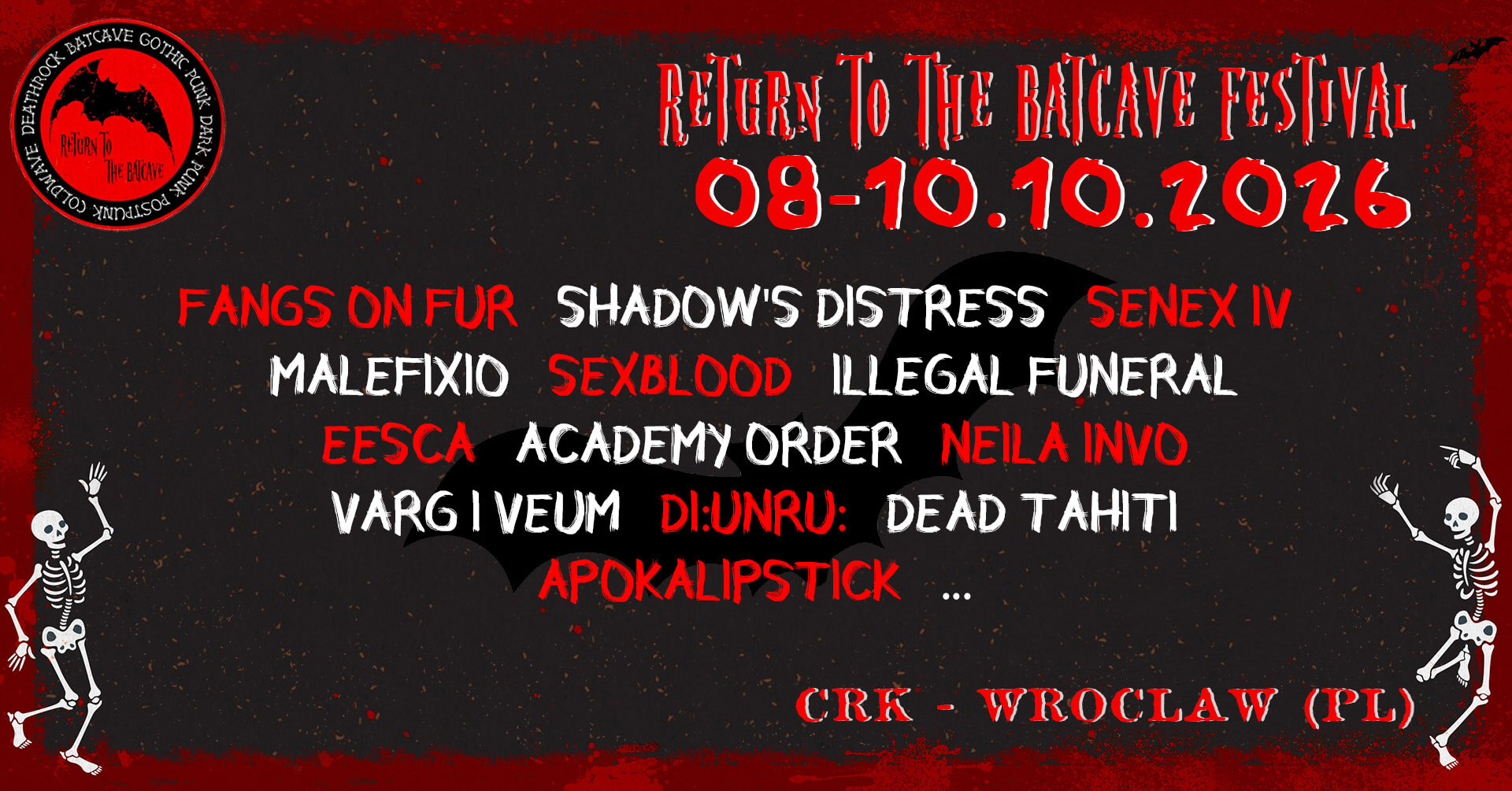 08.-10.10.2026: Return to the Batcave Festival in Wroclaw